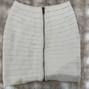 Urban Outfitters Ivory Front Zip Mini Skirt